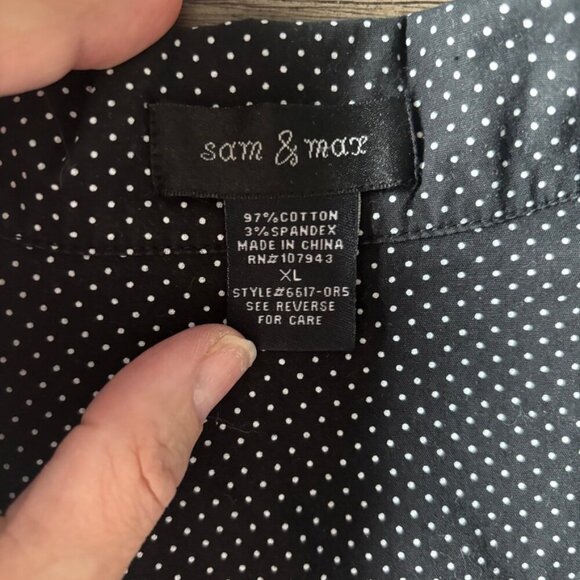 Sam & Max XL black with white polka dot dress - Picture 3 of 3
